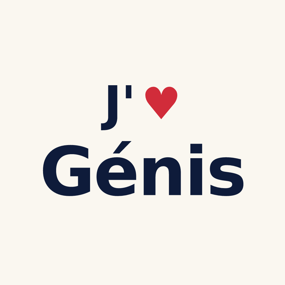 Tasse personnalisée Génis — design J'aime Génis