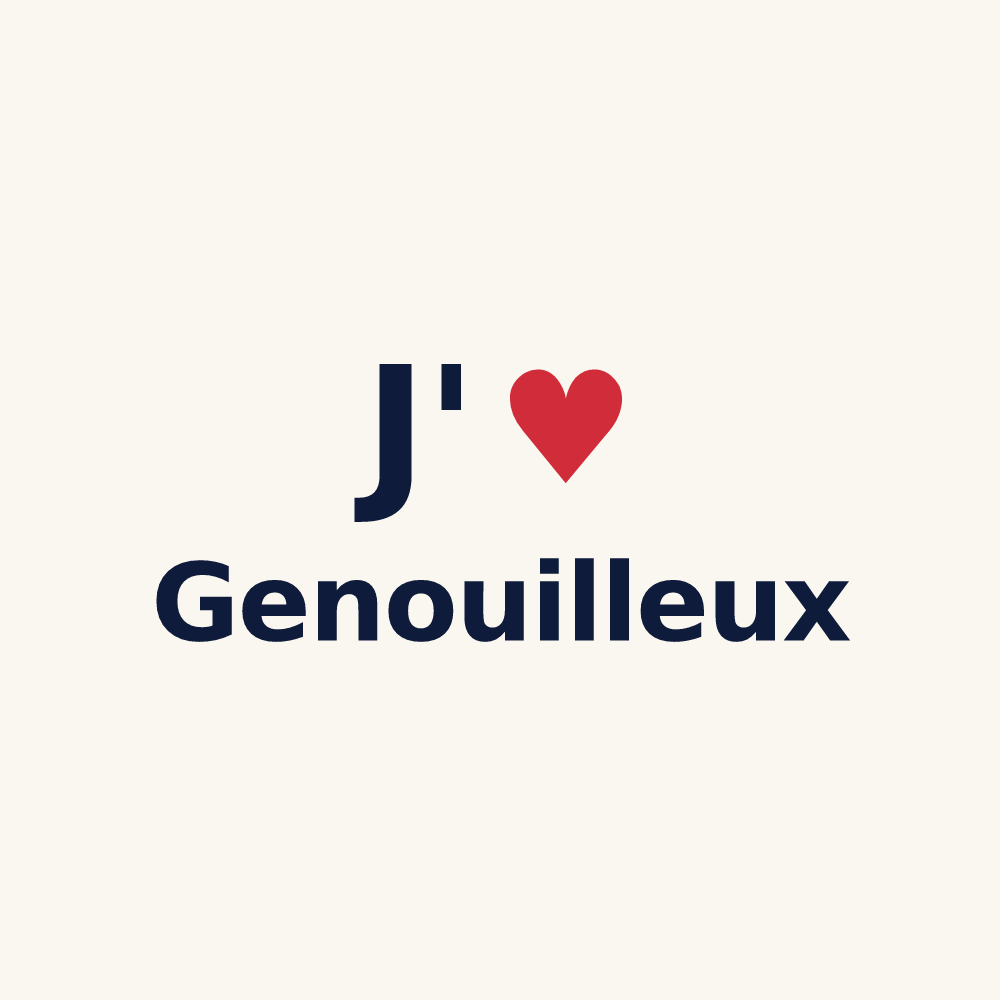 Tasse personnalisée Genouilleux — design J'aime Genouilleux