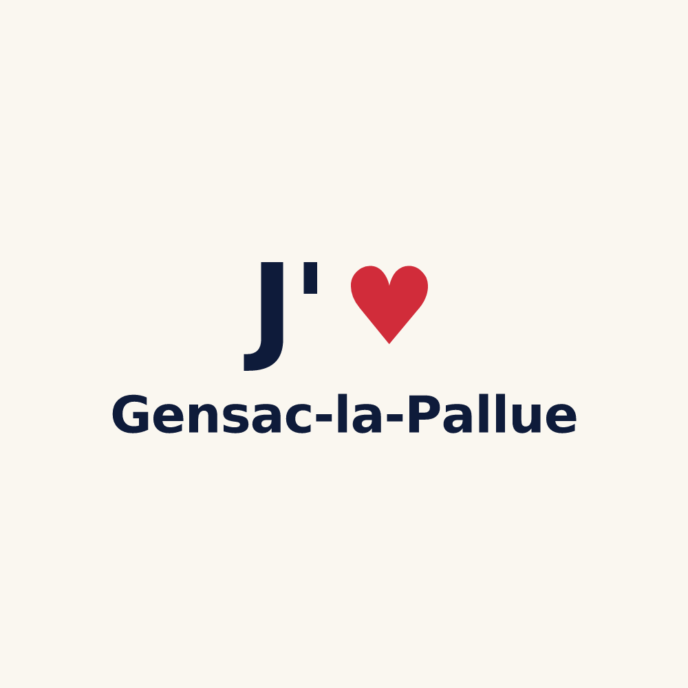Tasse personnalisée Gensac-la-Pallue — design J'aime Gensac-la-Pallue