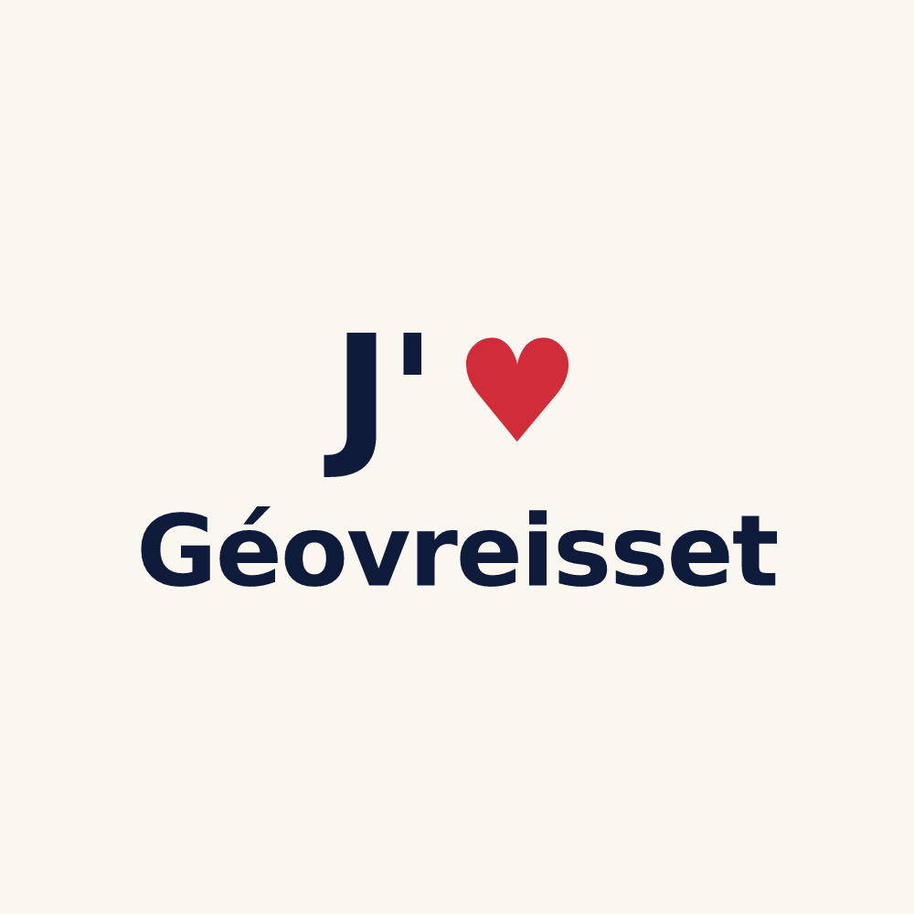 Tasse personnalisée Géovreisset — design J'aime Géovreisset