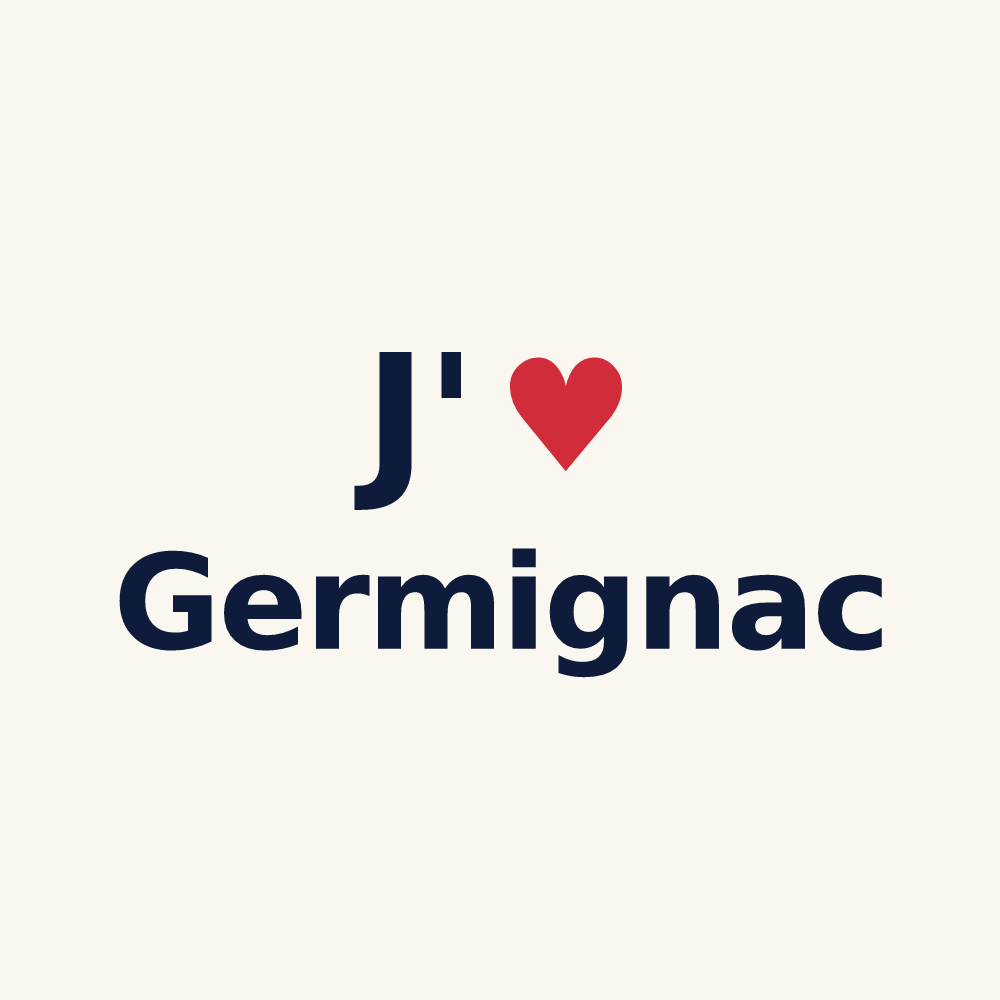 Tasse personnalisée Germignac — design J'aime Germignac