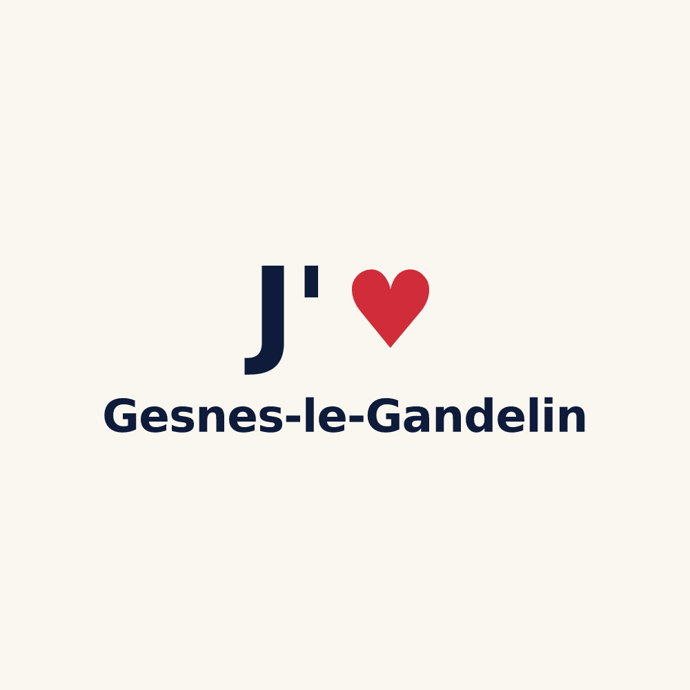 Tasse personnalisée Gesnes-le-Gandelin — design J'aime Gesnes-le-Gandelin