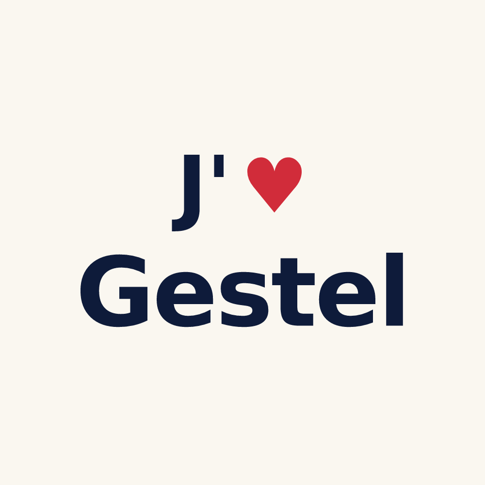 Tasse personnalisée Gestel — design « J'aime Gestel » imprimé sur la tasse