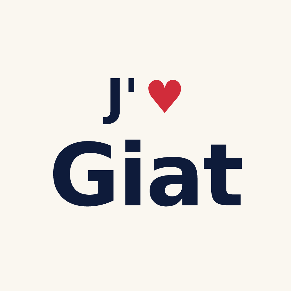 Tasse personnalisée Giat — design « J'aime Giat » imprimé sur la tasse