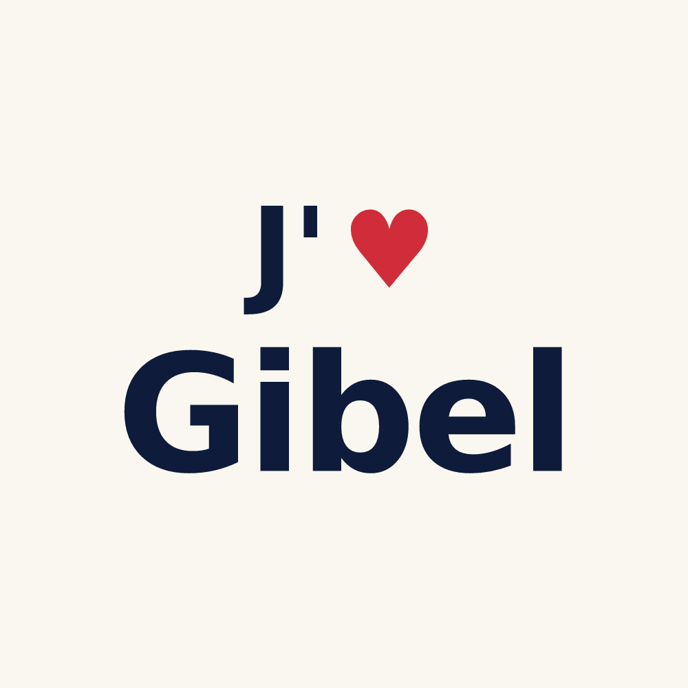 Tasse personnalisée Gibel — design J'aime Gibel