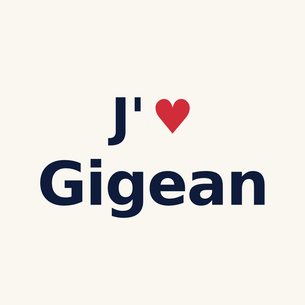 Tasse personnalisée Gigean — design J'aime Gigean