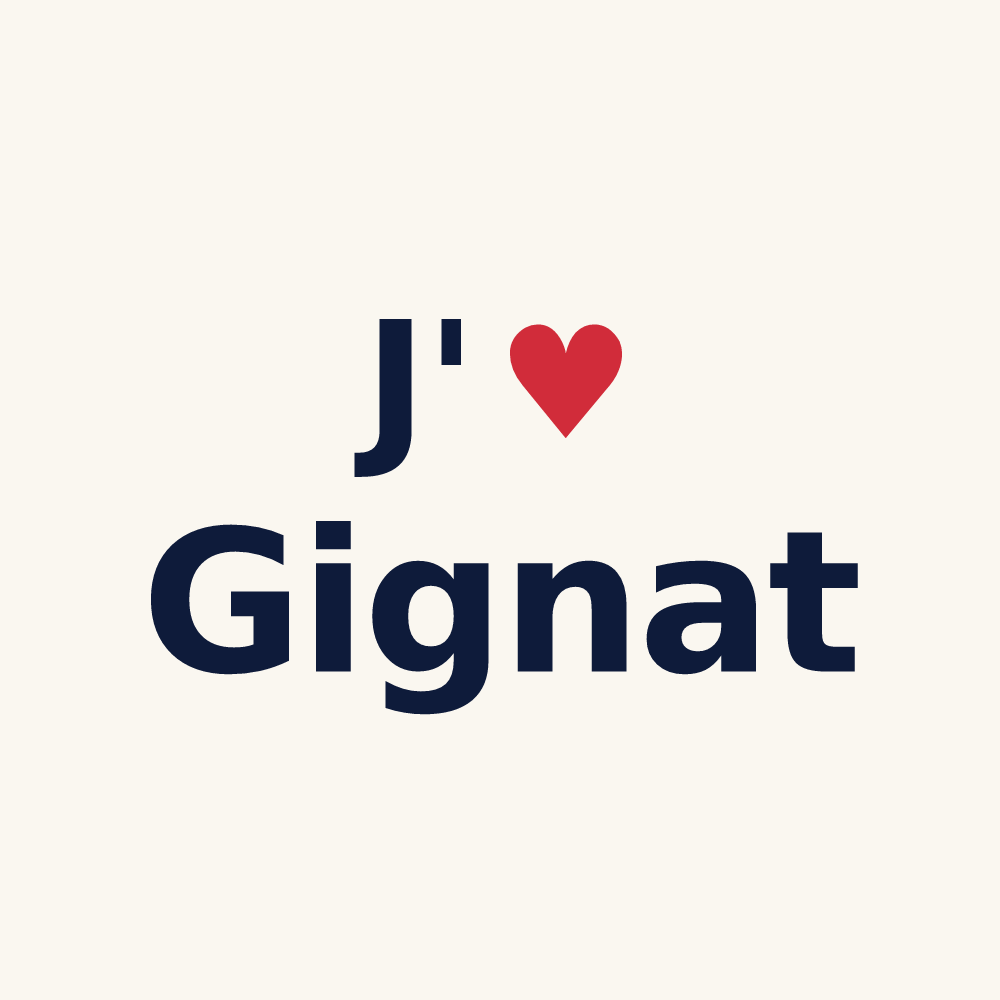 Tasse personnalisée Gignat — design J'aime Gignat