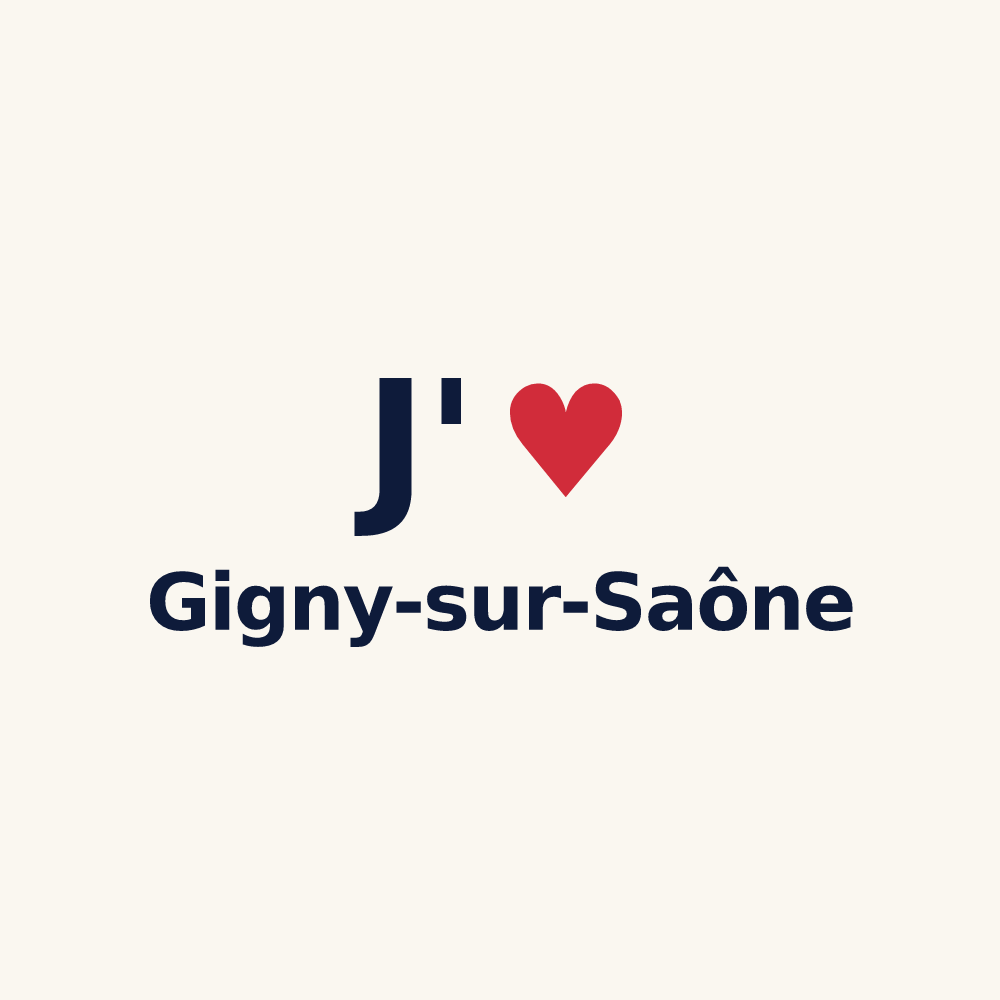 Tasse personnalisée Gigny-sur-Saône — design « J'aime Gigny-sur-Saône » imprimé sur la tasse