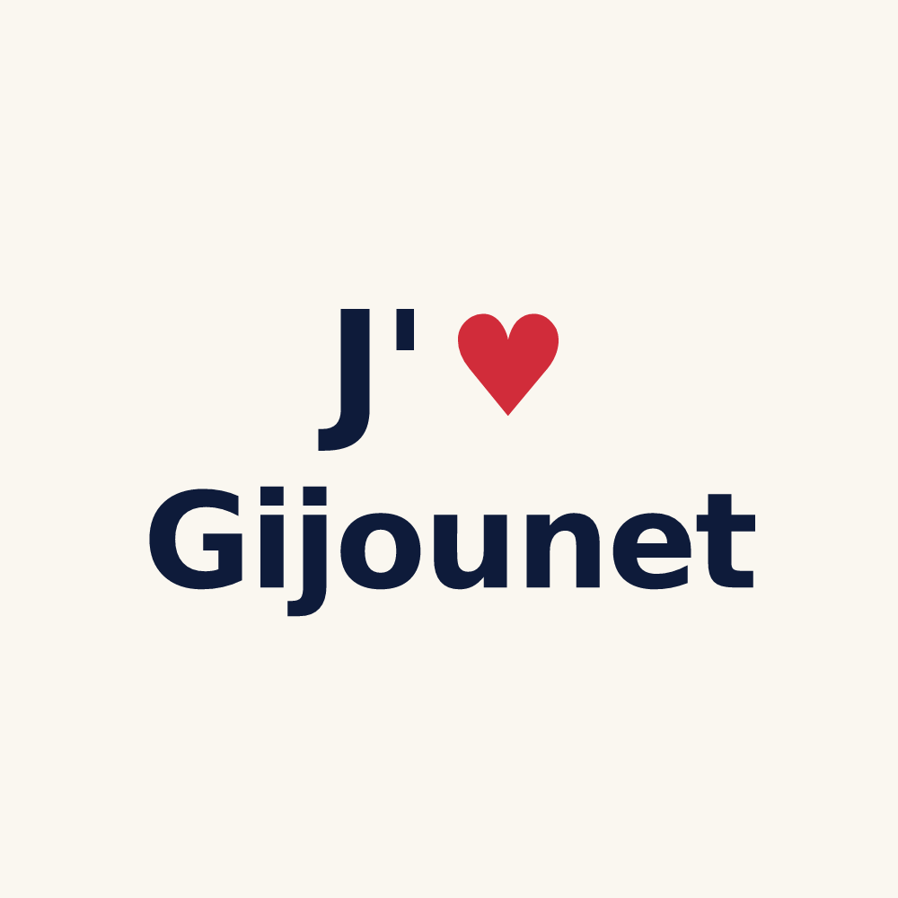 Tasse personnalisée Gijounet — design J'aime Gijounet