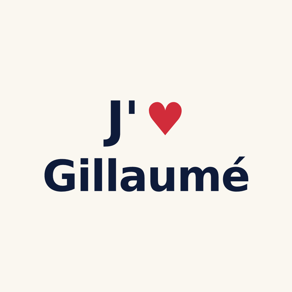 Tasse personnalisée Gillaumé — design J'aime Gillaumé
