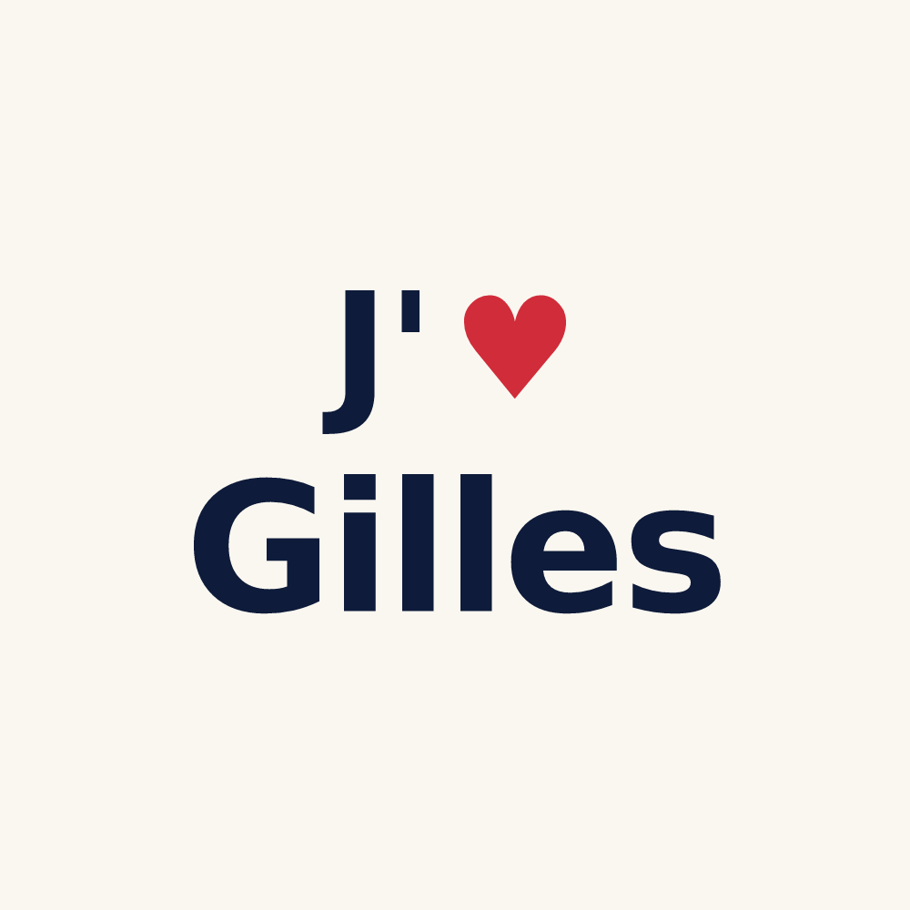 Tasse personnalisée Gilles — design J'aime Gilles