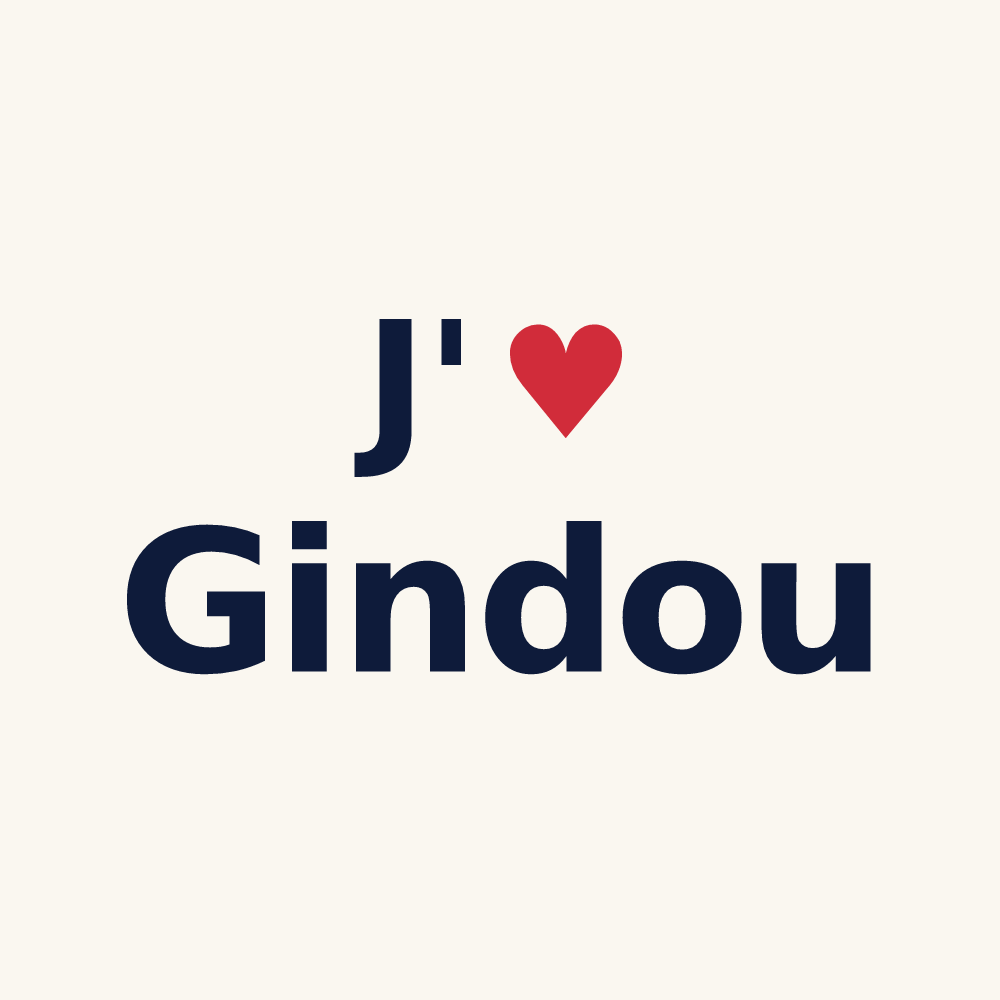 Tasse personnalisée Gindou — design J'aime Gindou