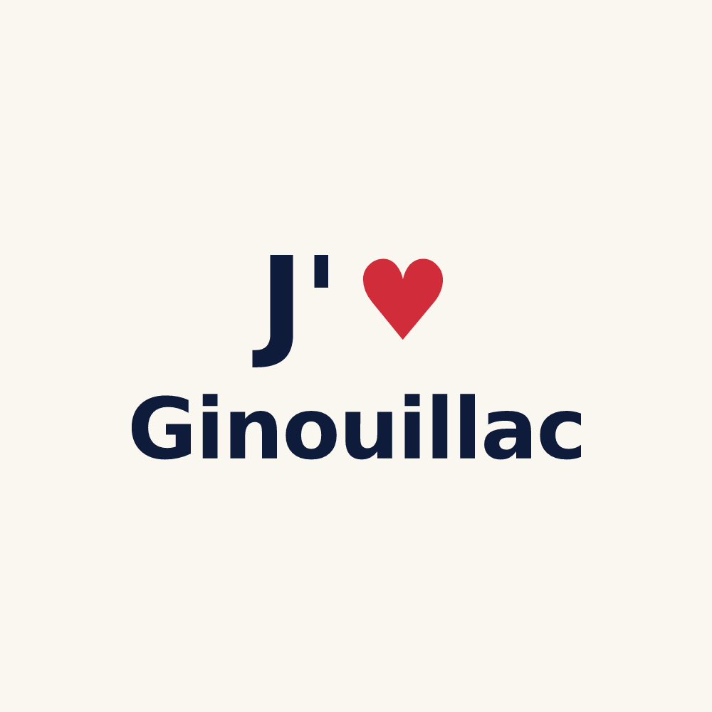 Tasse personnalisée Ginouillac — design J'aime Ginouillac