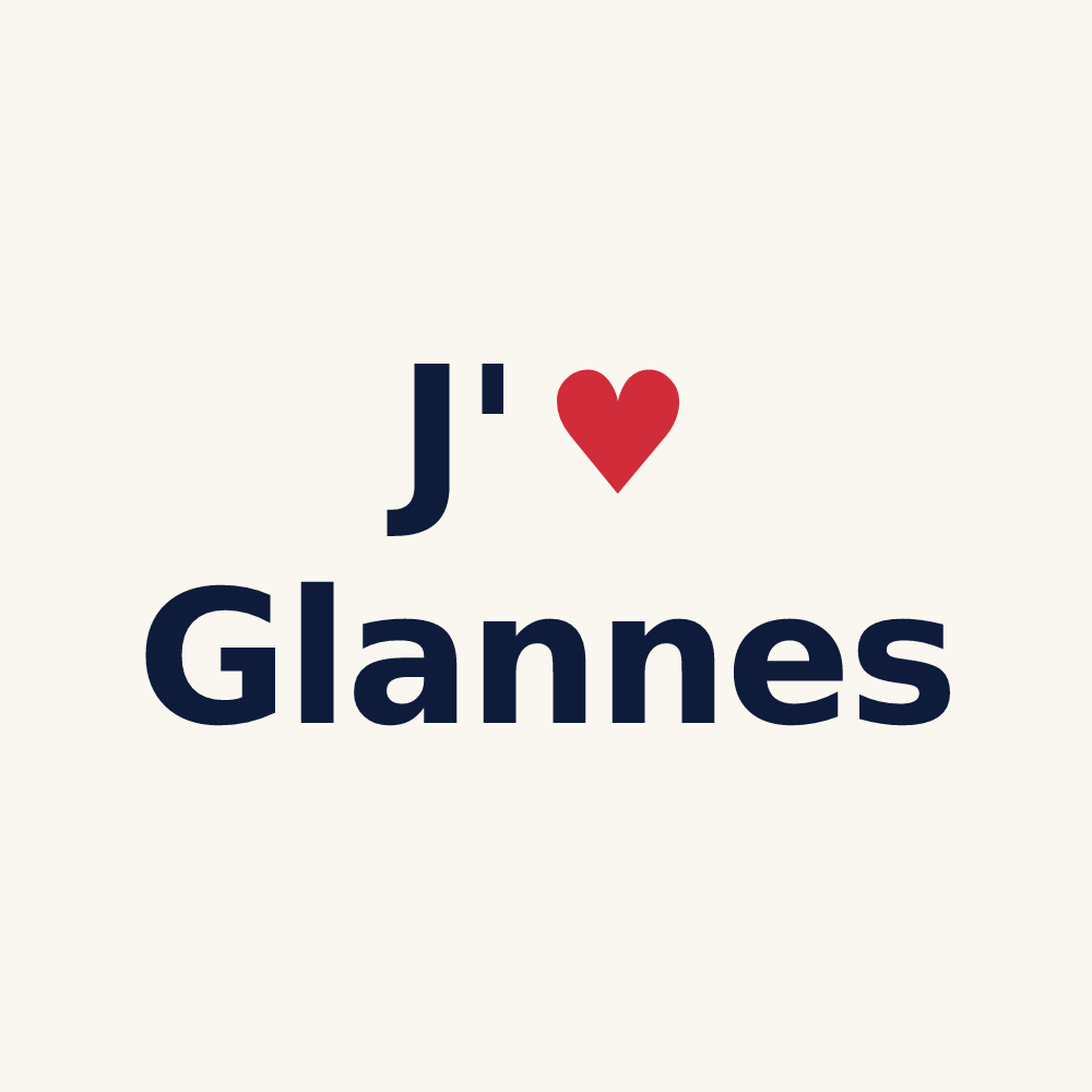 Tasse personnalisée Glannes — design « J'aime Glannes » imprimé sur la tasse