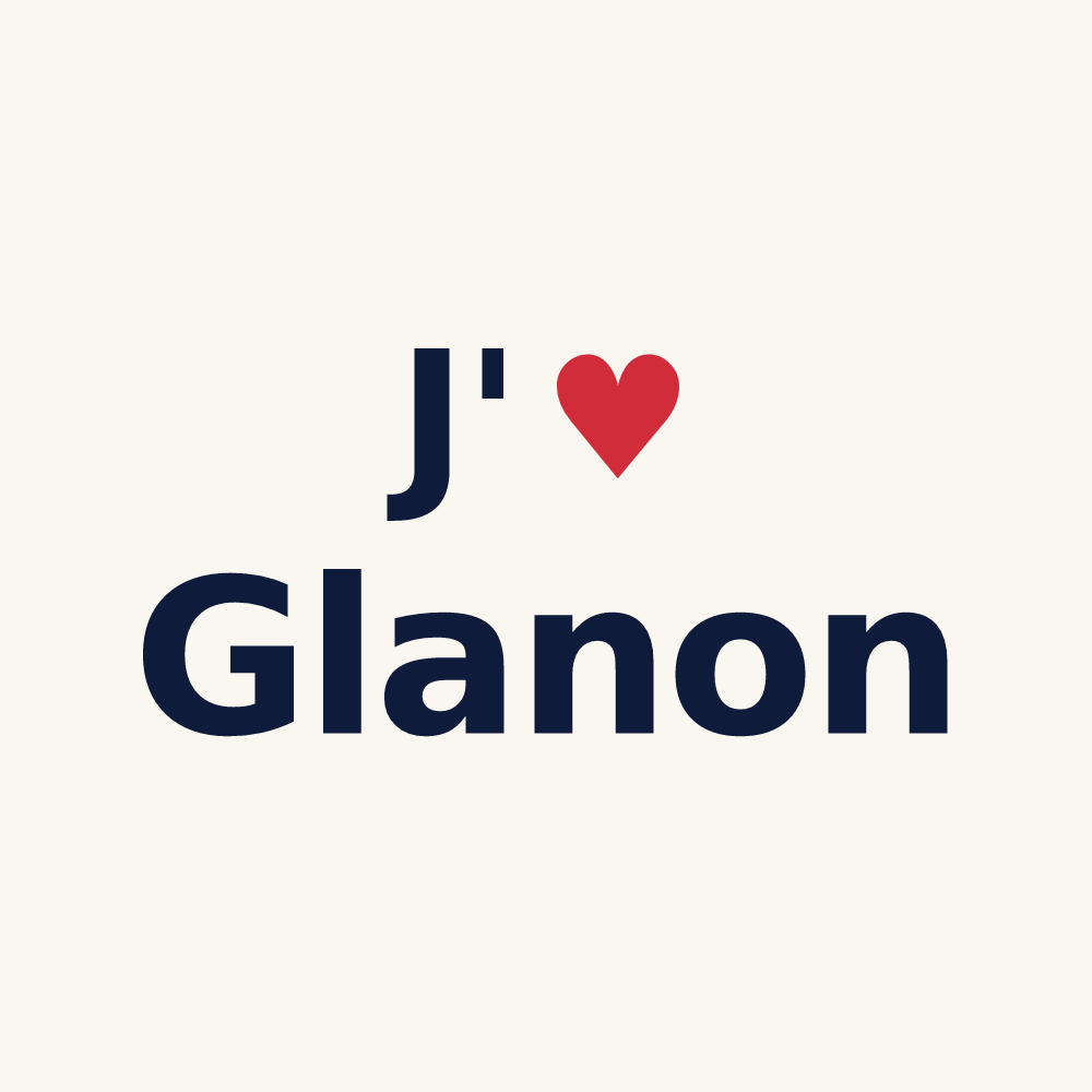Tasse personnalisée Glanon — design J'aime Glanon