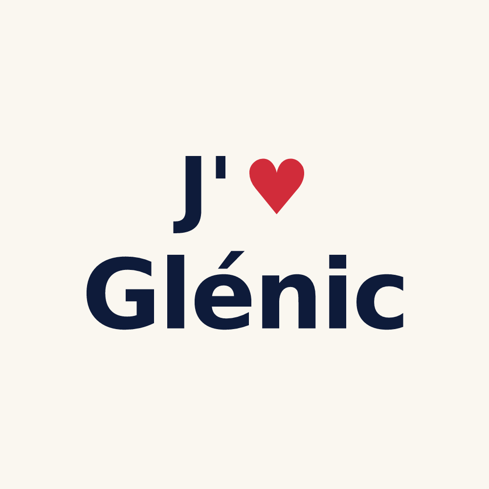 Tasse personnalisée Glénic — design J'aime Glénic