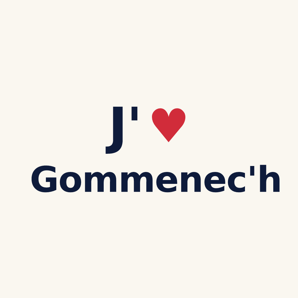 Tasse personnalisée Gommenec'h — design J'aime Gommenec'h