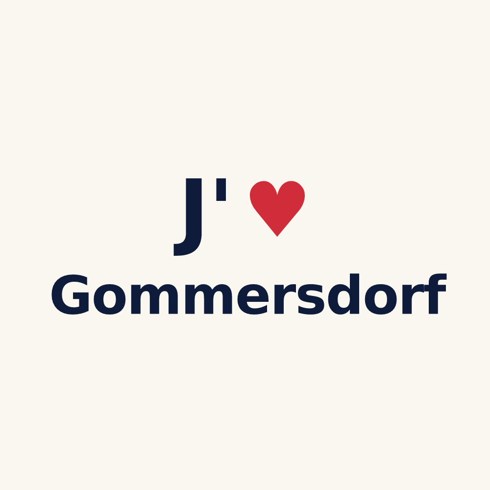 Tasse personnalisée Gommersdorf — design « J'aime Gommersdorf » imprimé sur la tasse