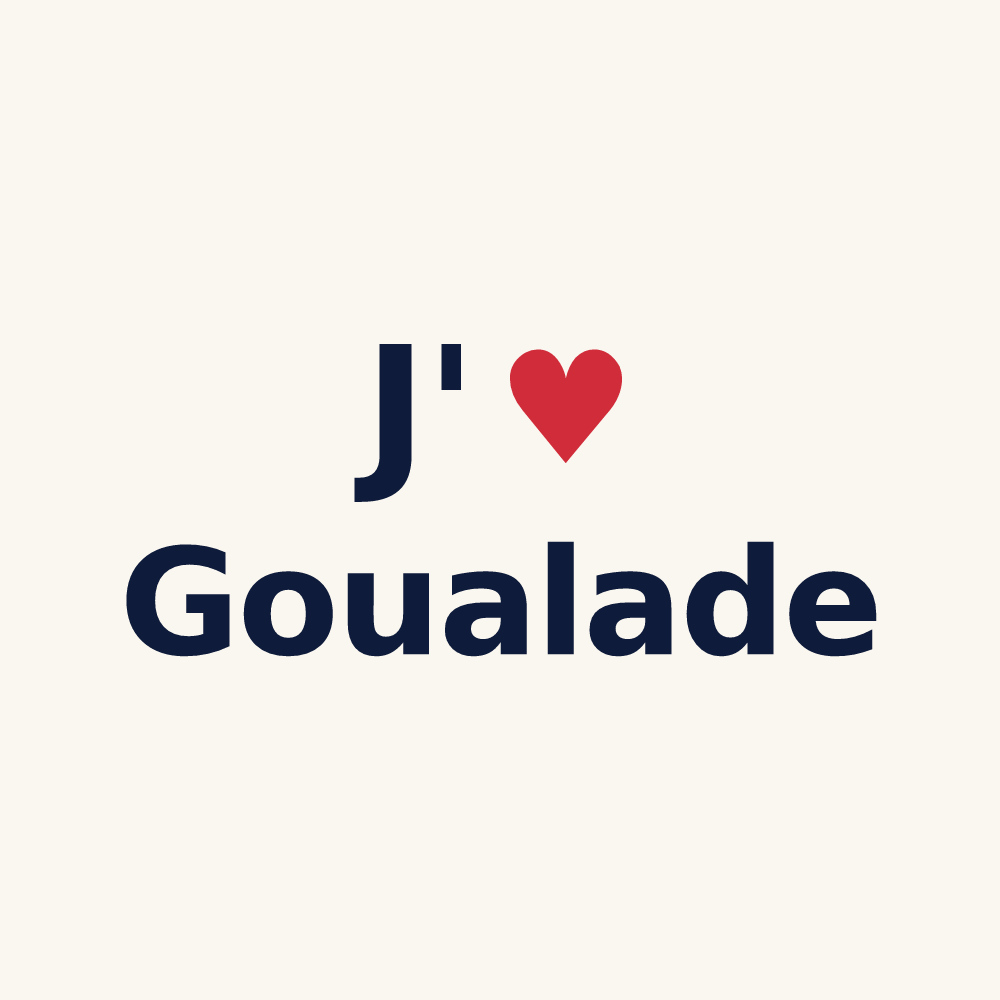 Tasse personnalisée Goualade — design « J'aime Goualade » imprimé sur la tasse