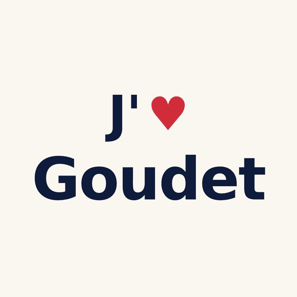 Tasse personnalisée Goudet — design J'aime Goudet
