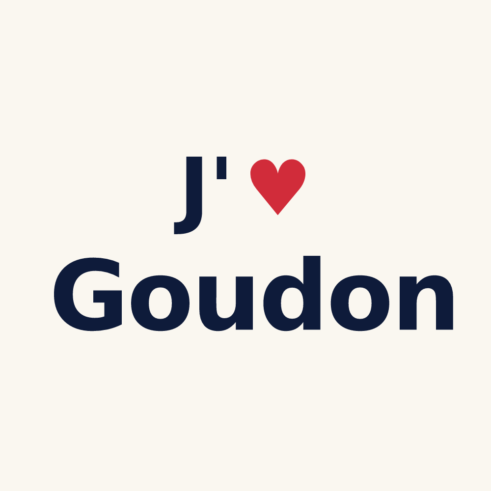 Tasse personnalisée Goudon — design « J'aime Goudon » imprimé sur la tasse