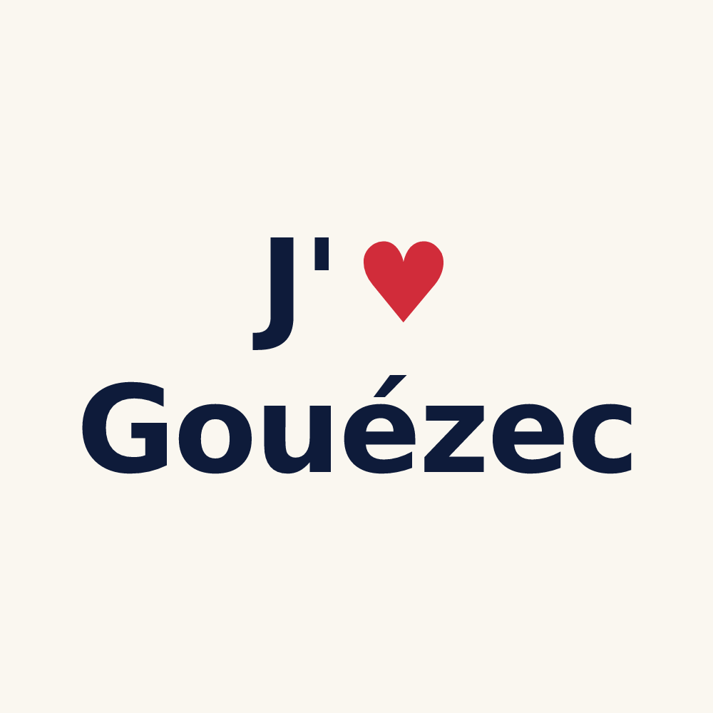 Tasse personnalisée Gouézec — design « J'aime Gouézec » imprimé sur la tasse