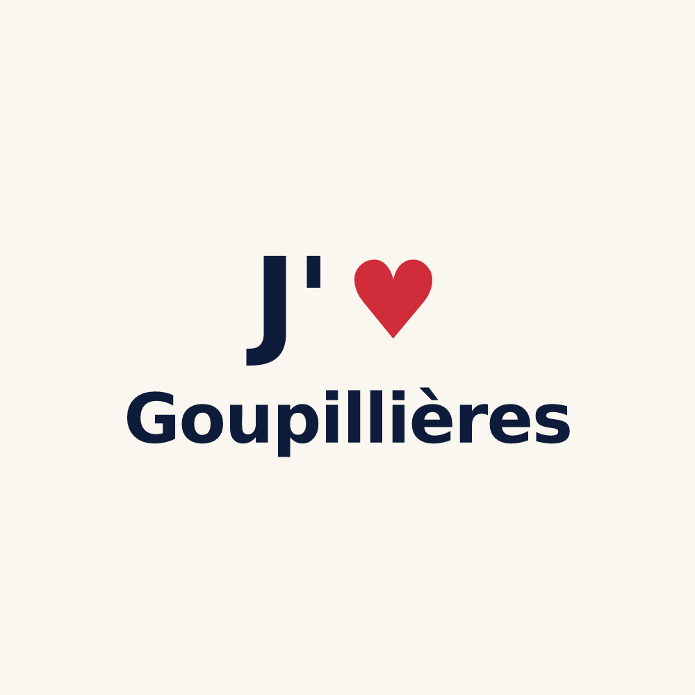 Tasse personnalisée Goupillières — design « J'aime Goupillières » imprimé sur la tasse