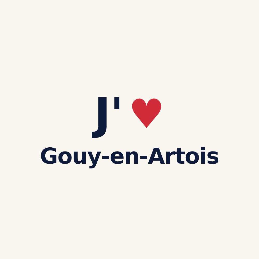 Tasse personnalisée Gouy-en-Artois — design J'aime Gouy-en-Artois