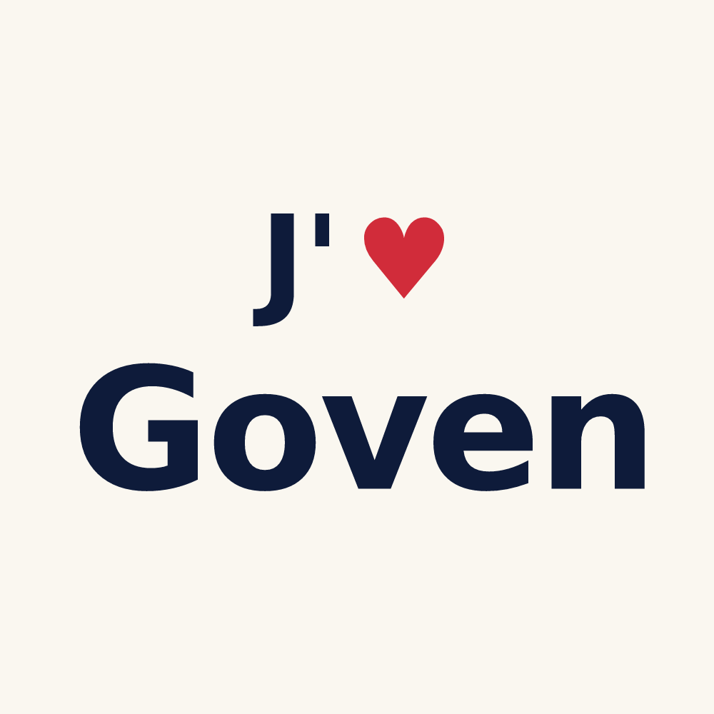 Tasse personnalisée Goven — design « J'aime Goven » imprimé sur la tasse