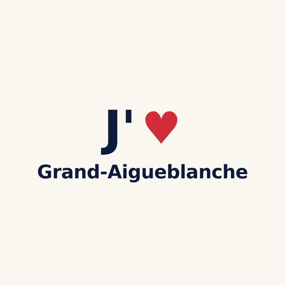 Tasse personnalisée Grand-Aigueblanche — design « J'aime Grand-Aigueblanche » imprimé sur la tasse