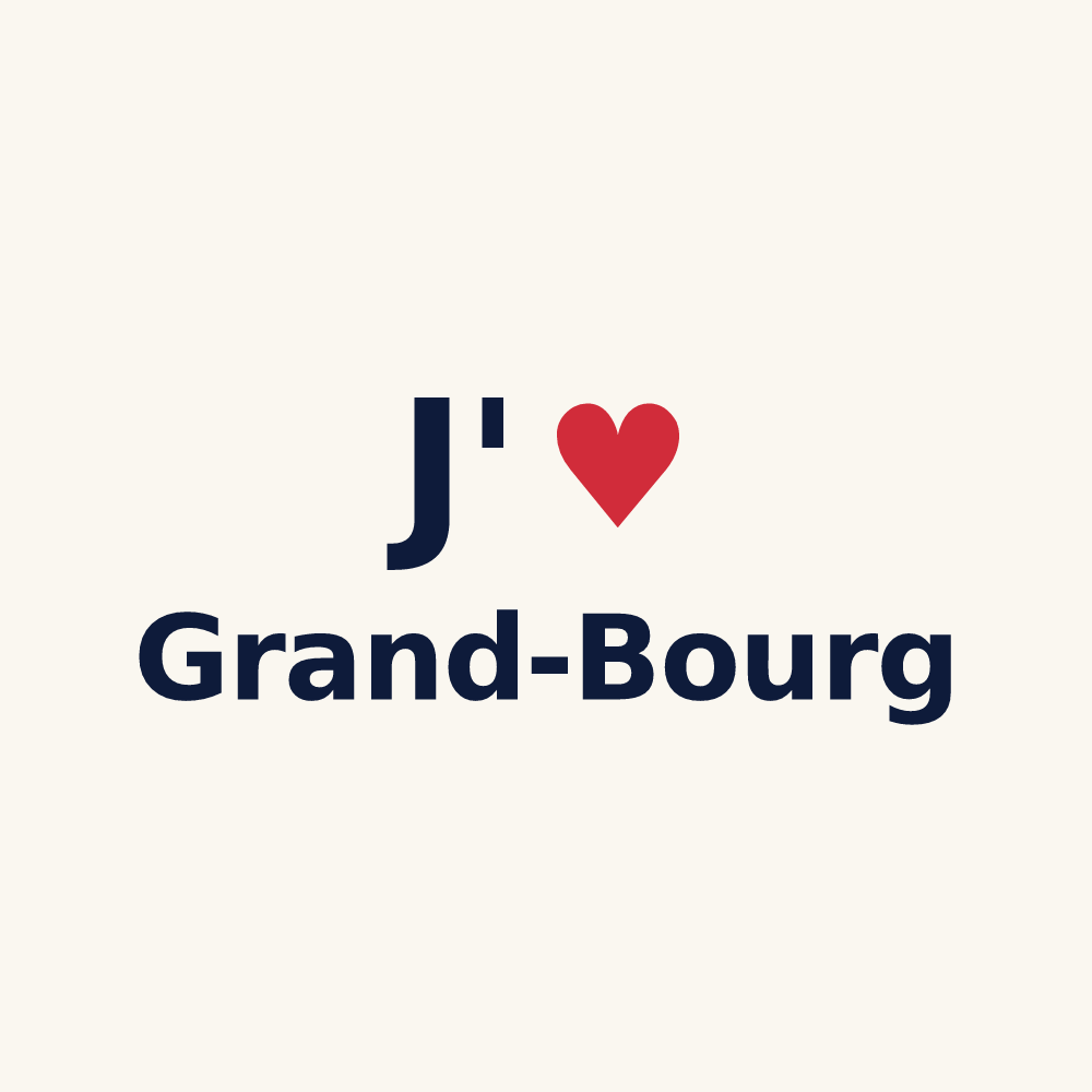 Tasse personnalisée Grand-Bourg — design « J'aime Grand-Bourg » imprimé sur la tasse
