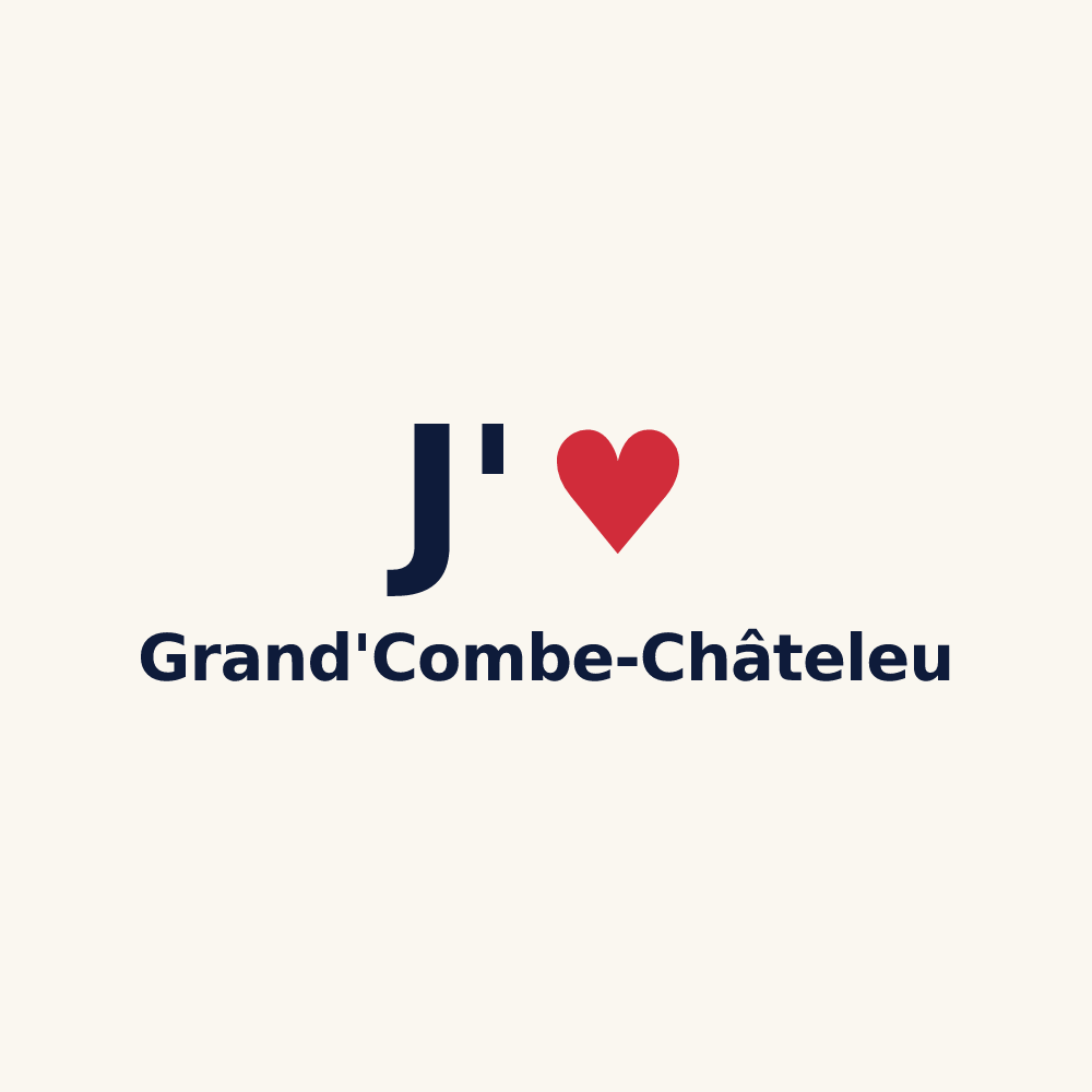 Tasse personnalisée Grand'Combe-Châteleu — design « J'aime Grand'Combe-Châteleu » imprimé sur la tasse