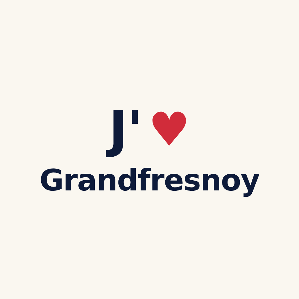 Tasse personnalisée Grandfresnoy — design « J'aime Grandfresnoy » imprimé sur la tasse