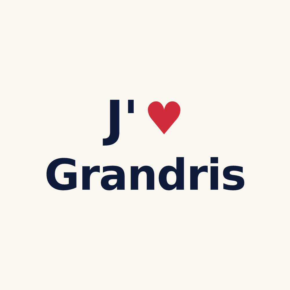 Tasse personnalisée Grandris — design J'aime Grandris
