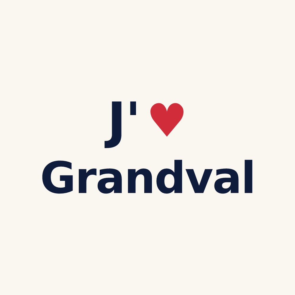 Tasse personnalisée Grandval — design « J'aime Grandval » imprimé sur la tasse