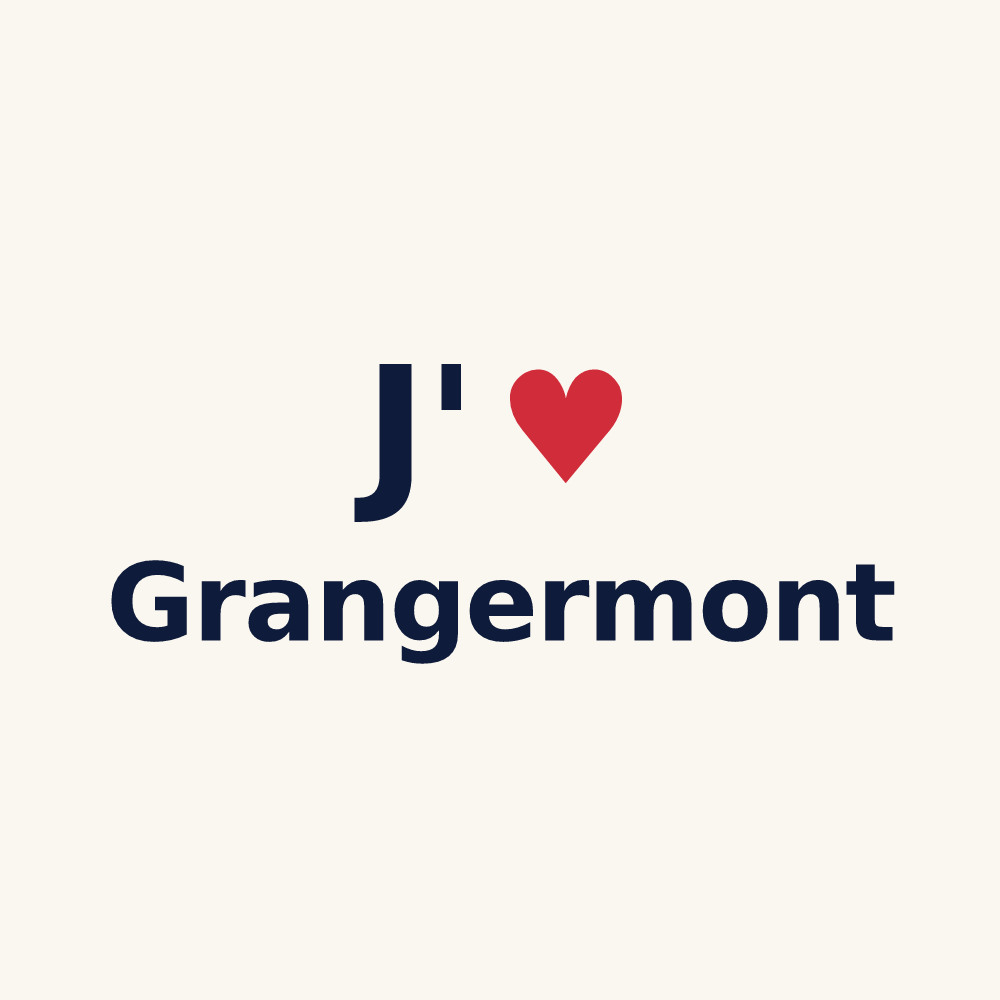 Tasse personnalisée Grangermont — design « J'aime Grangermont » imprimé sur la tasse