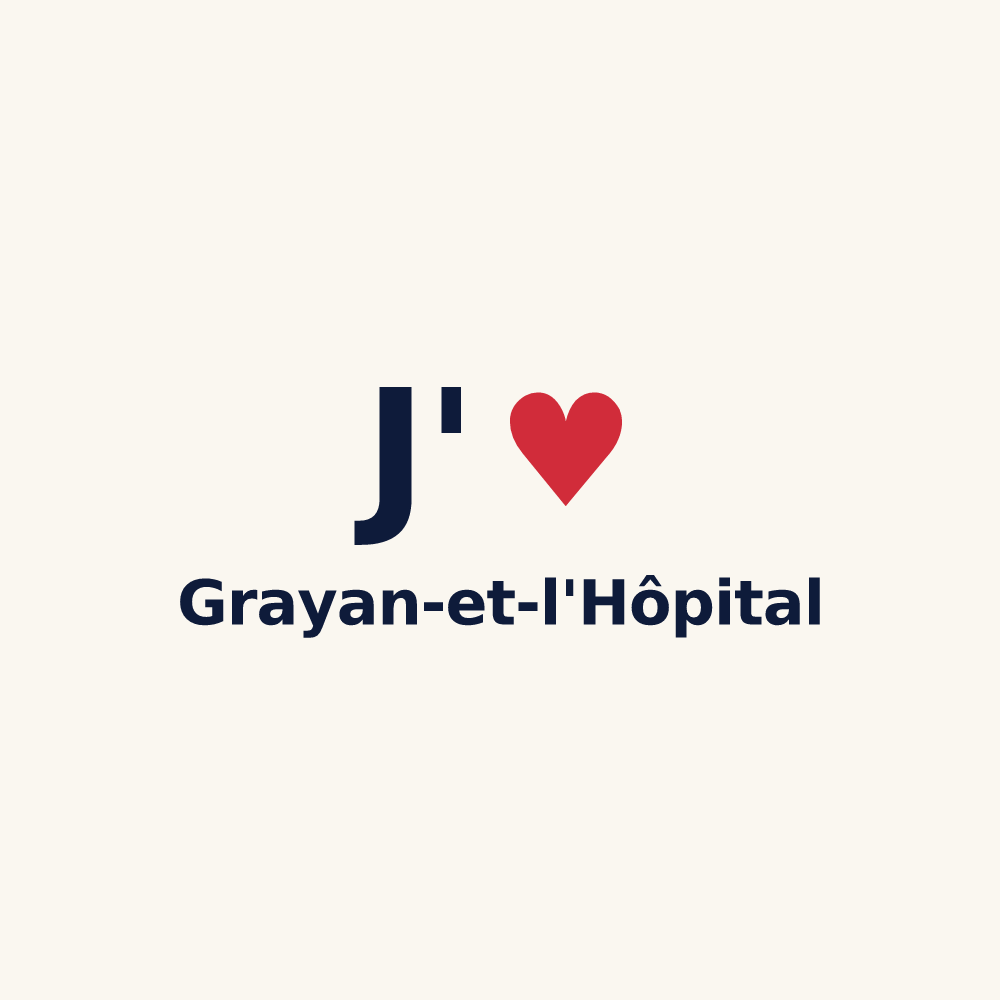 Tasse personnalisée Grayan-et-l'Hôpital — design J'aime Grayan-et-l'Hôpital