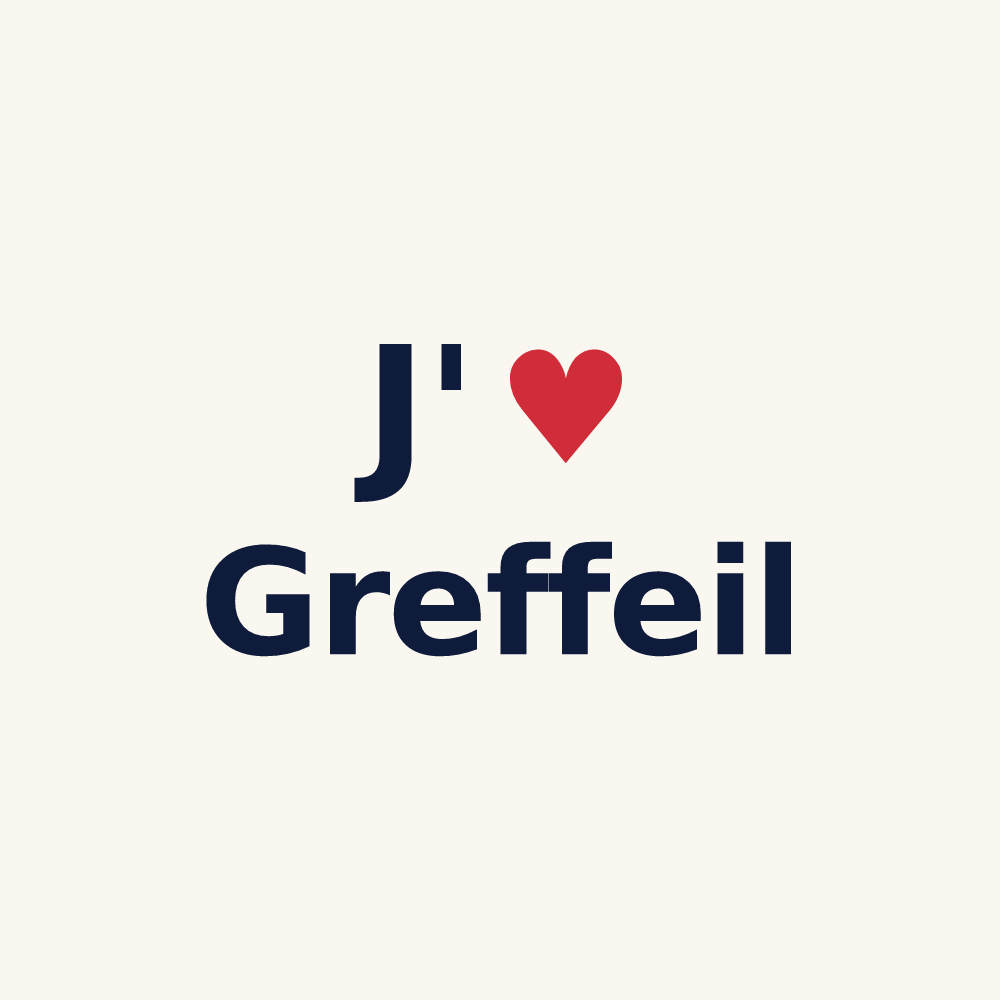 Tasse personnalisée Greffeil — design J'aime Greffeil