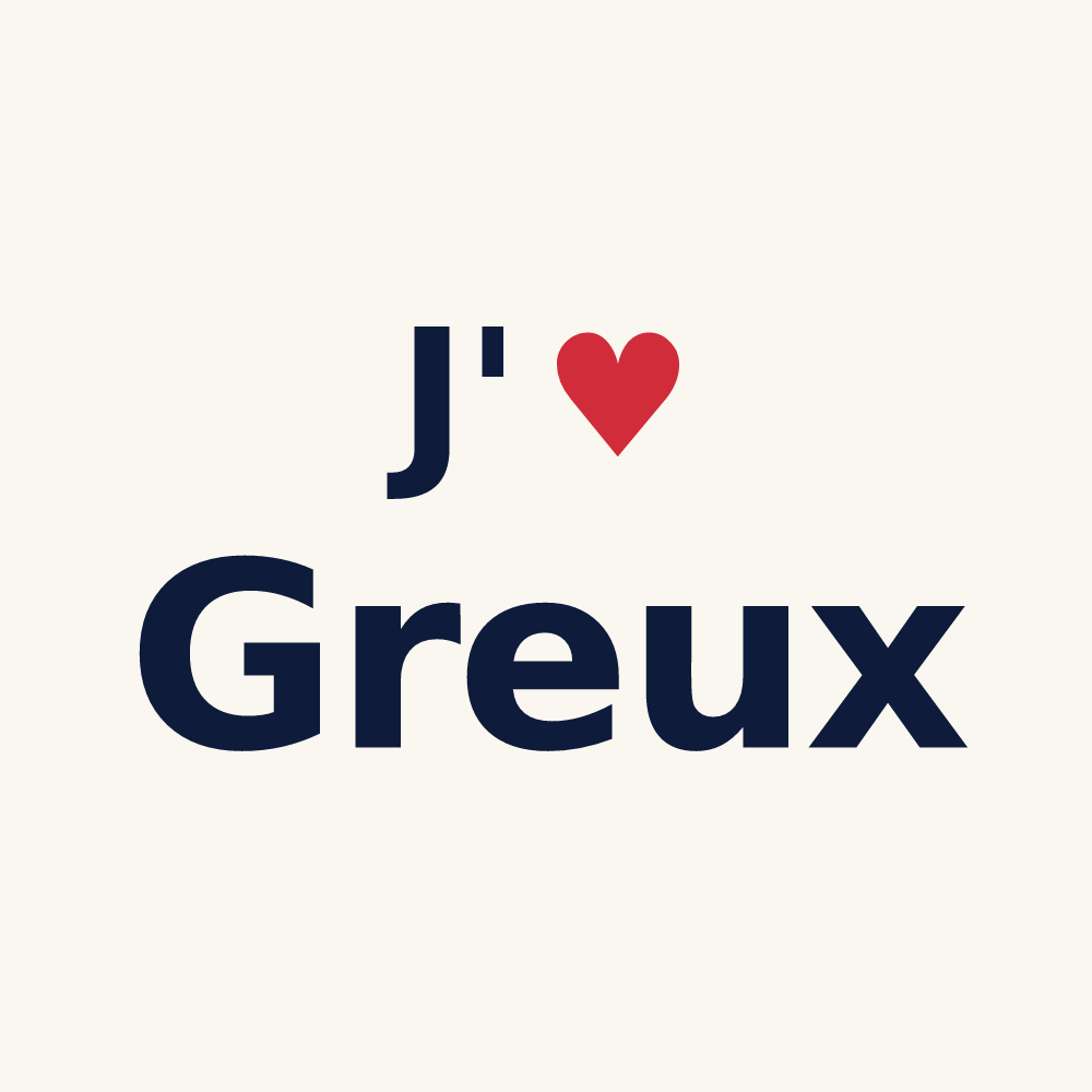 Tasse personnalisée Greux — design « J'aime Greux » imprimé sur la tasse