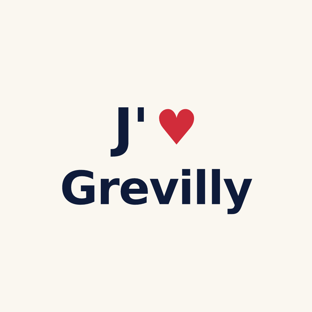Tasse personnalisée Grevilly — design J'aime Grevilly