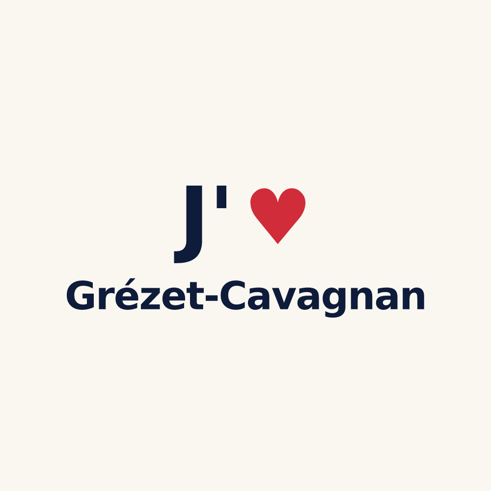 Tasse personnalisée Grézet-Cavagnan — design « J'aime Grézet-Cavagnan » imprimé sur la tasse