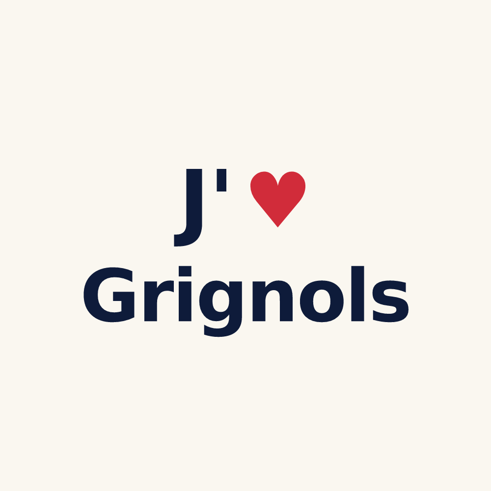 Tasse personnalisée Grignols — design J'aime Grignols