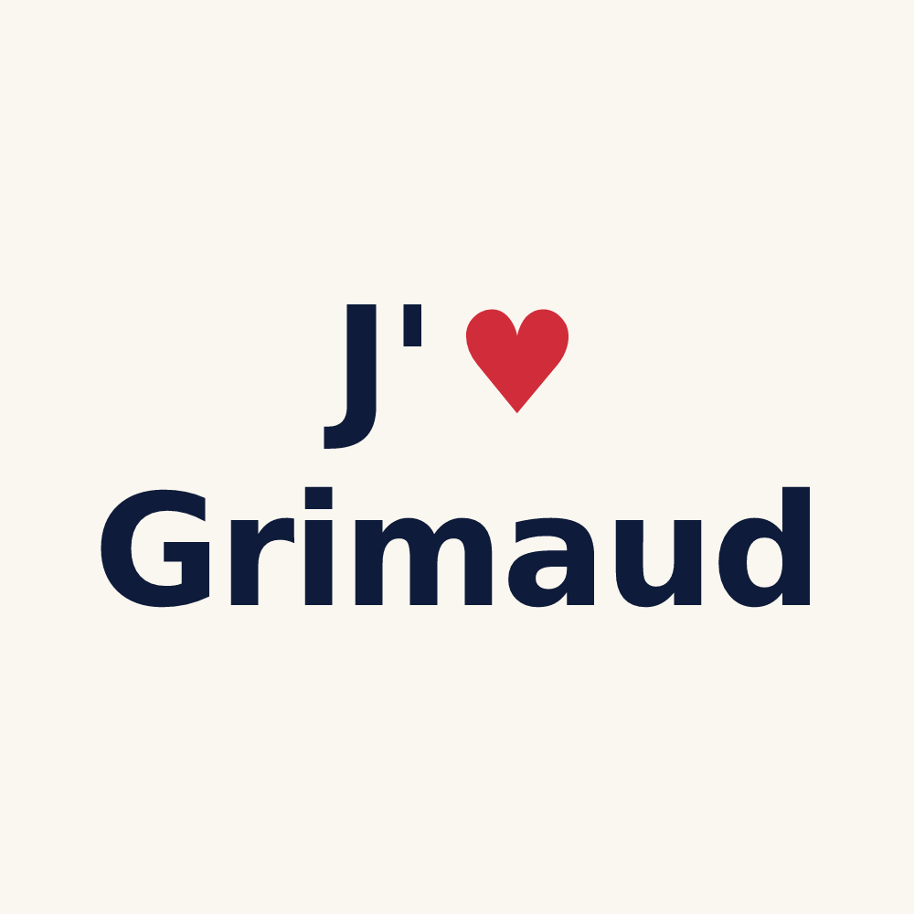 Tasse personnalisée Grimaud — design J'aime Grimaud