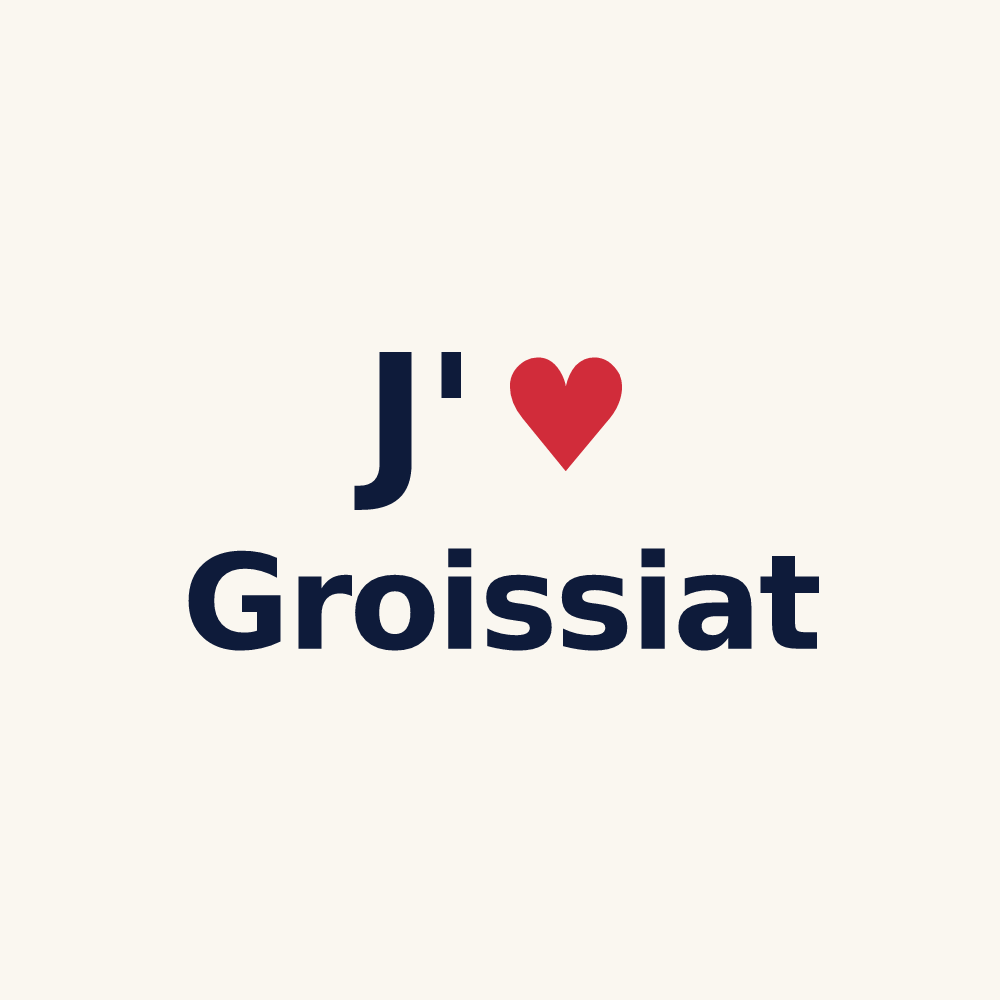 Tasse personnalisée Groissiat — design J'aime Groissiat