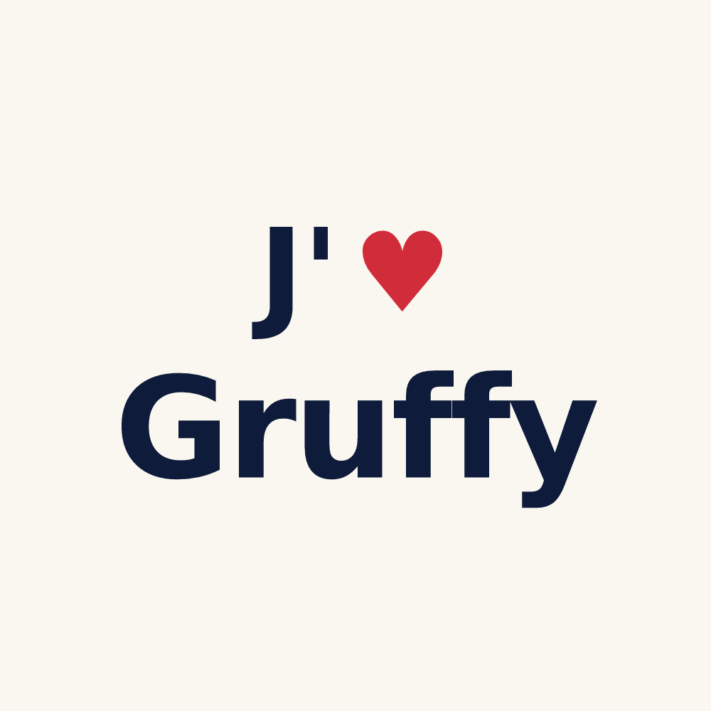 Tasse personnalisée Gruffy — design J'aime Gruffy