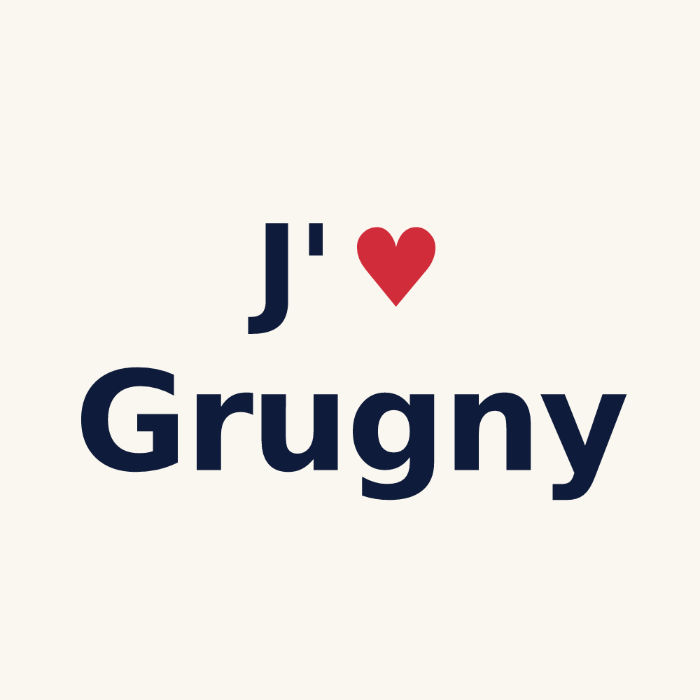 Tasse personnalisée Grugny — design J'aime Grugny