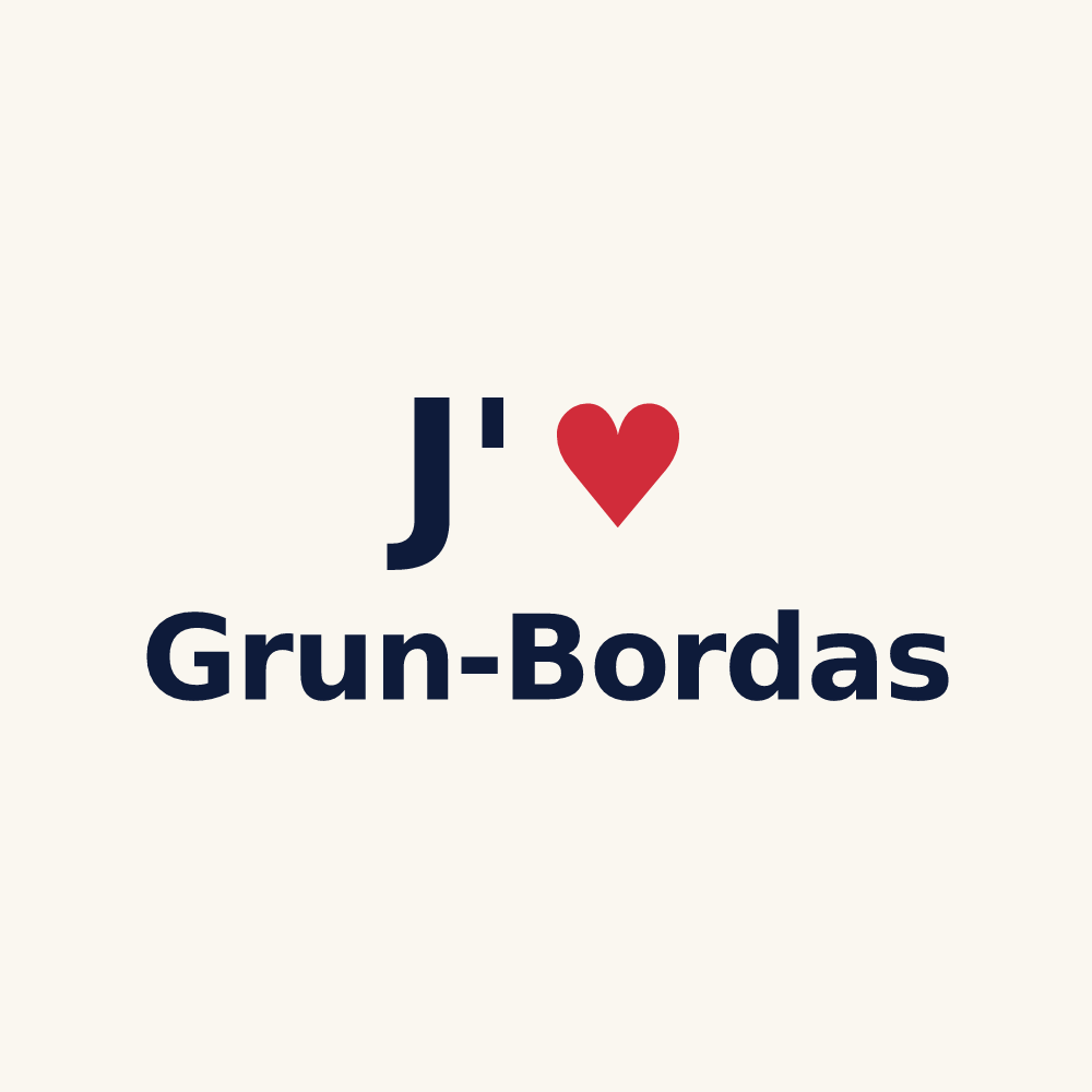 Tasse personnalisée Grun-Bordas — design J'aime Grun-Bordas