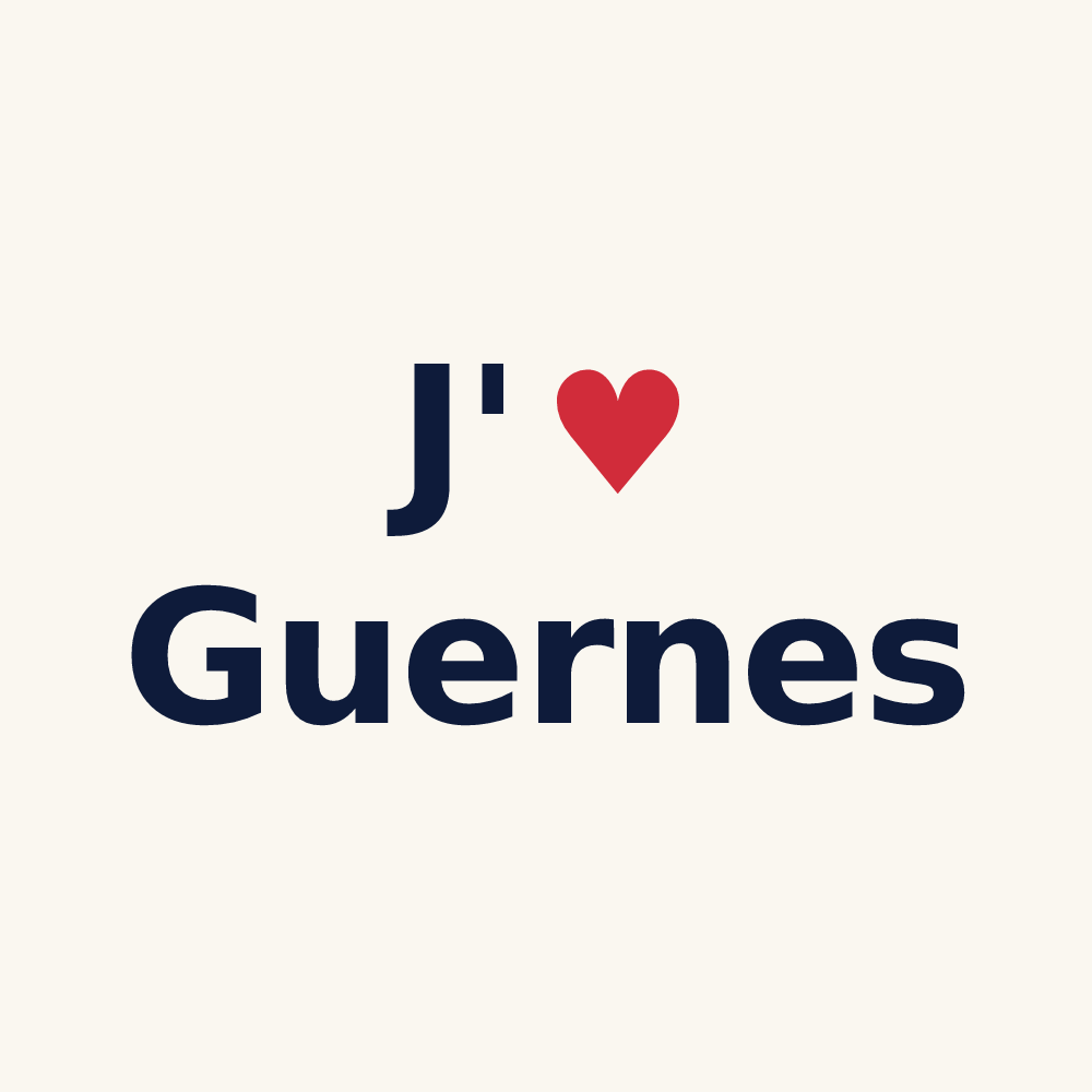 Tasse personnalisée Guernes — design J'aime Guernes