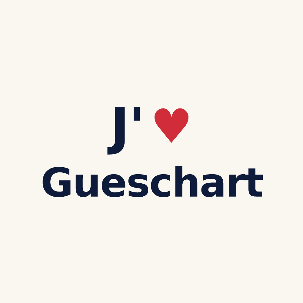Tasse personnalisée Gueschart — design J'aime Gueschart