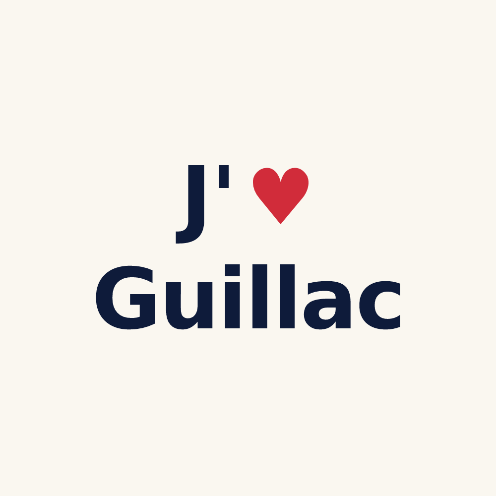 Tasse personnalisée Guillac — design J'aime Guillac
